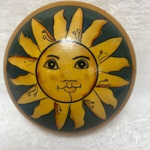 Sunburst Sunflower Wooden Trinket Box Keepsake Dresser‎ Decor Hand Painted
